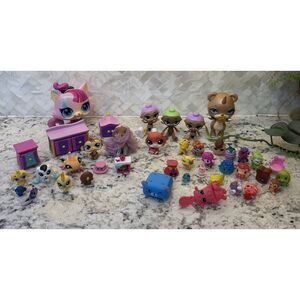 Littlest Pet Shop Lot Shopkins Hatchimals Mini Blume Girl Toy Figures Lot Of 40‎